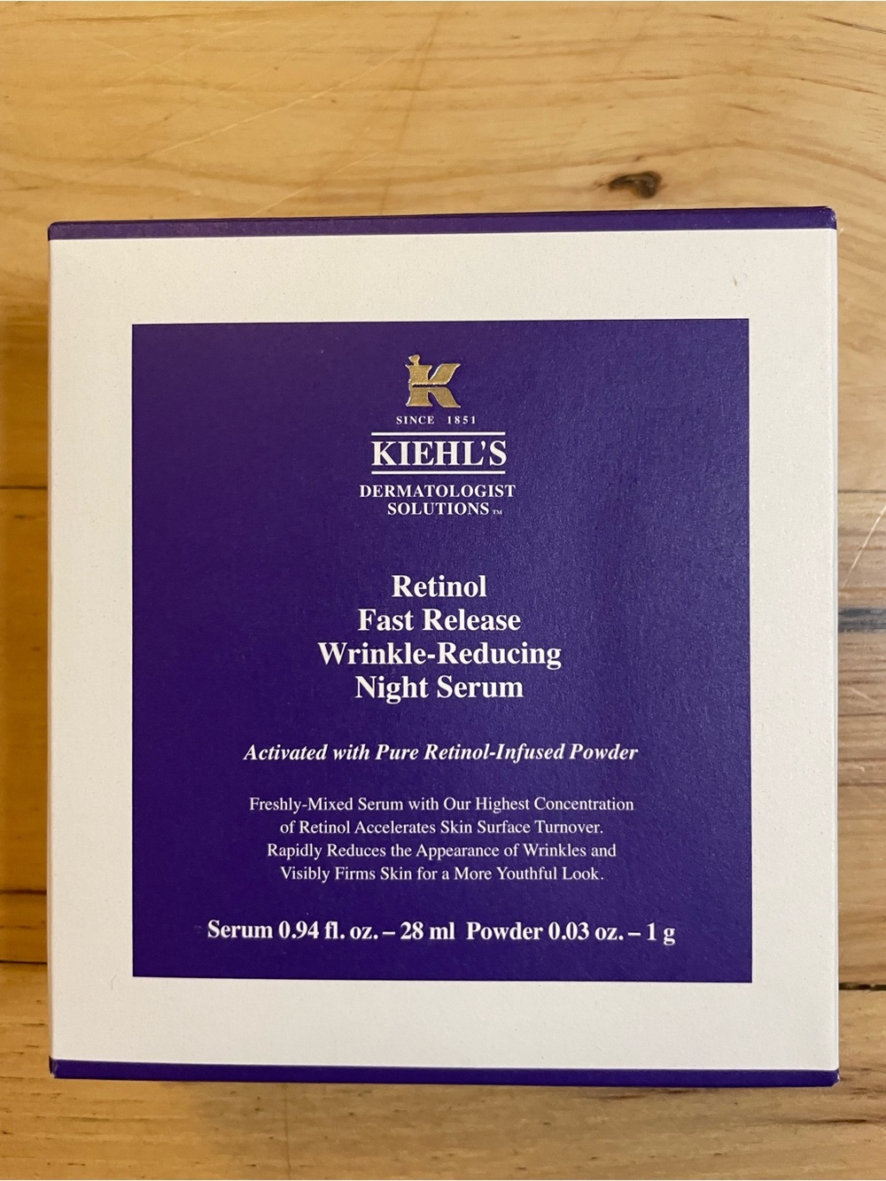 Kiehl's Retinol Fast Release Wrinkle-Reducing Night Serum. NWOT in box